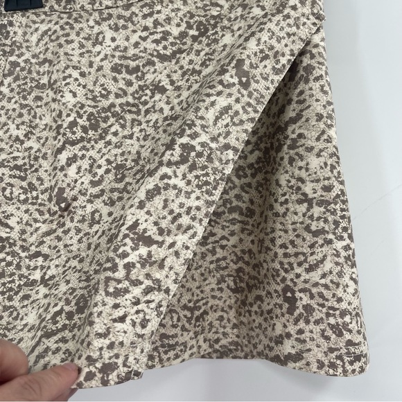 Free People Printed Fake Out Leopard Print Faux Wrap Mini Skirt - Picture 4 of 13